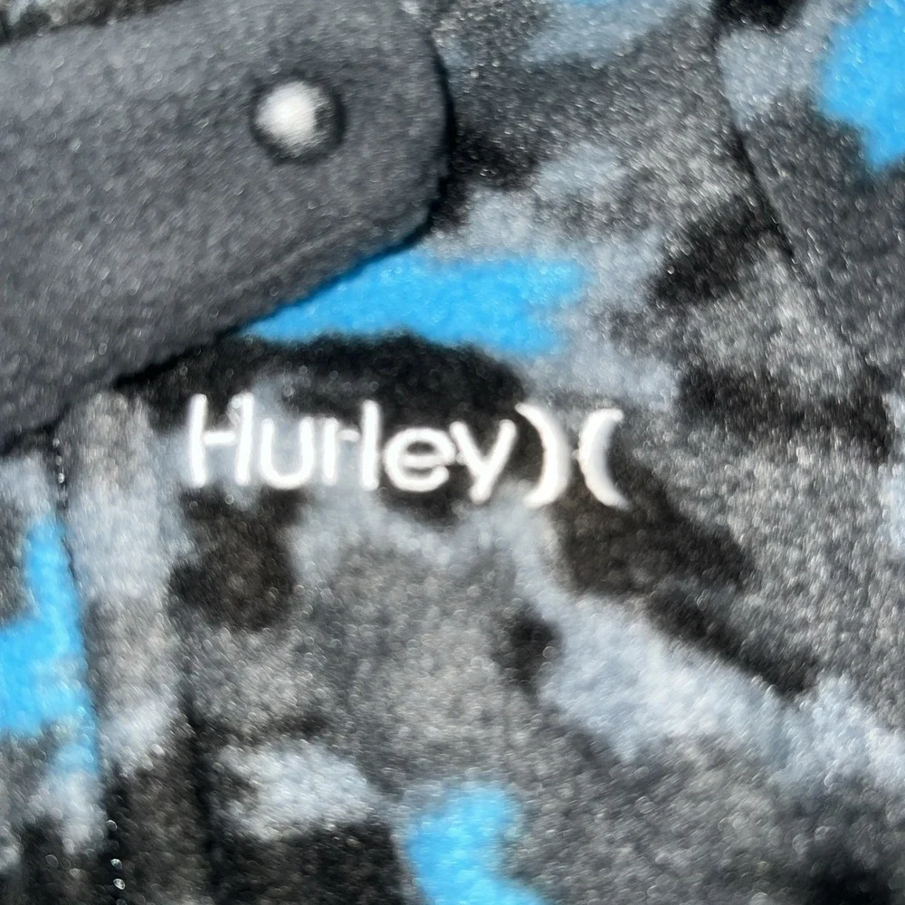 Hurley Baby Boy's Fleece Footed Aqua Camo Long Sleeve Sleeper | Size Newborn
